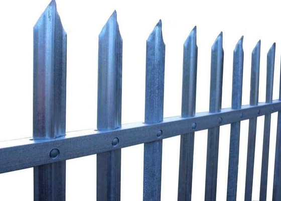 Hot Dipped Galvanized Steel Palisade Security Fencing 2.4m High