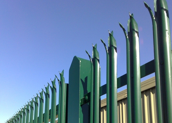 W Section Steel Palisade Fencing Powder Coating Green 8ft Security