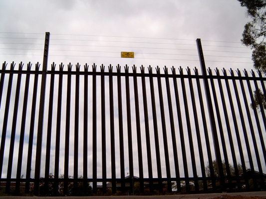 CE Black 1.2 Metres Steel Palisade Fencing With Triple Pointed Top