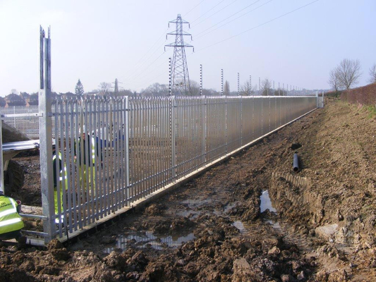 CE No Climb Commercial Security Fence , 2700mm Galvanized Palisade Fencing