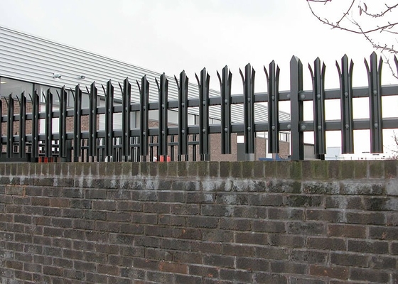 D Section Steel Palisade Fencing , RAL9016 4ft Palisade Fencing