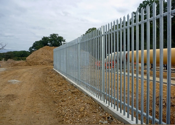 D Section Steel Palisade Fencing , RAL9016 4ft Palisade Fencing