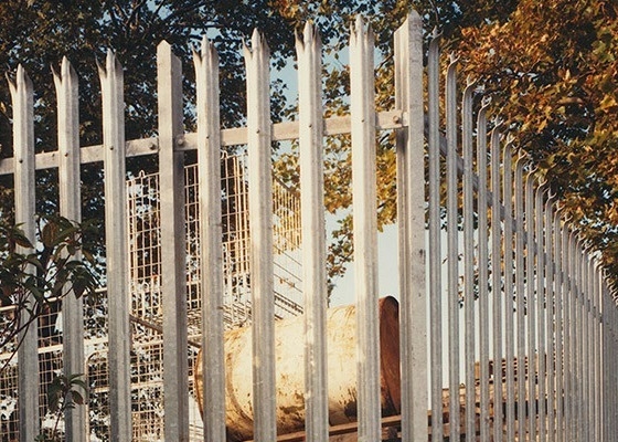 Notched 6ft Steel Palisade Fencing Galvanized With W Section